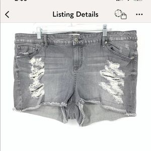 Torrid Women's Size 22 Gray Shorts Denim Distressed Ripped Hem